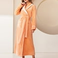thumbnail image 1 of Fanxing Soft Plush Women Fleece Robes, Cozy Warm Fleece Flannel Bathrobe, Fuzzy Female Long Spa Robe Orange 3XL, 1 of 3