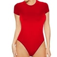 thumbnail image 1 of Fanxing Summer 2025 Women's Bodysuits Square Neck Summer Tops Short Sleeve T Shirts Ribbed Basic Tee for Womens Fitted Bodysuits Jumpsuit, 1 of 6