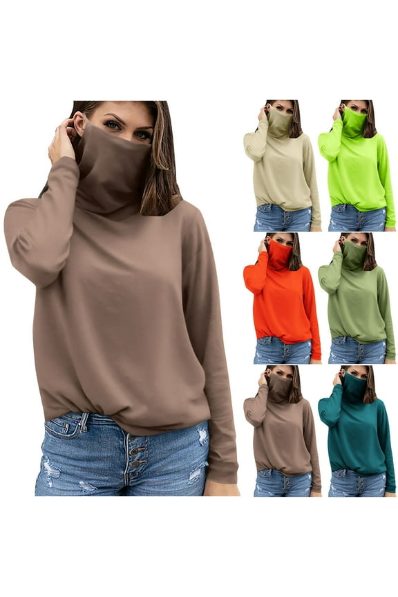Sun Protection with Mask for Women UPF 50+ Sun Protection Long Sleeve Sun Shirt for Outdoor Army Green,S