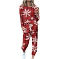 thumbnail image 1 of Fanxing Sweatsuits 2pcs Sets Womens Plus Size Christmas Sweatsuits 2pcs Women Snowflake Long Pants Tracksuits Two Piece Outfit Loose Jogger Set Christmas Gift Clearance 2023, 1 of 5