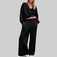 thumbnail image 1 of Fanxing Sweatsuits Women 2 Piece Outfit V Neck Oversized Sweatshirt Baggy High Waisted Wide Leg Sweatpants Tracksuit Fall Lounge Sets 2XL, 1 of 9