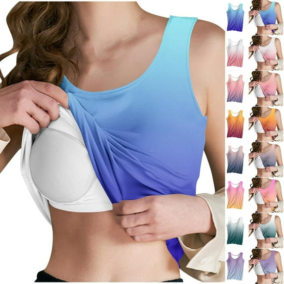 Fanxing Tank Top with Built in Bra for Women Tie Dye Print Shelf Bra Adjustable Spaghetti Strap Camisole Tops Basic Padded Bras Undershirts Orange,S