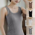 thumbnail image 1 of Fanxing Tank Tops With Built In Bras For Women Seamless Camisole Undershirts Vest Spaghetti Strap Shelf Bra Shirt Coffee,L, 1 of 6