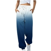 Fanxing Teen Girls Joggers Pants Fall Tie-Dye Sweatpants for Juniors Trendy High Waist Track Pants Wide Leg Sweatpants with Pocket