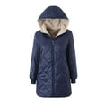 thumbnail image 1 of Fanxing Teen Girls Plush Lamb Fleece Coat Fall Winter Hooded Puffer Coat Full Zip Up Jackets Winter Coats, 1 of 9