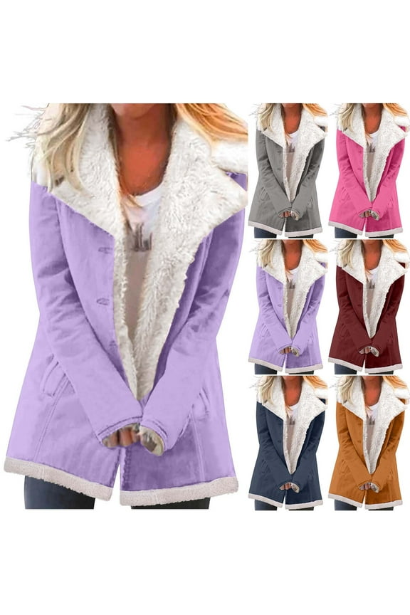 Teen Girls Winter Pea Coats Warm Sherpa Lined Parkas Jacket Thicken Outerwear with Pocket Juniors Puffer Jackets Streetwear Gray,S