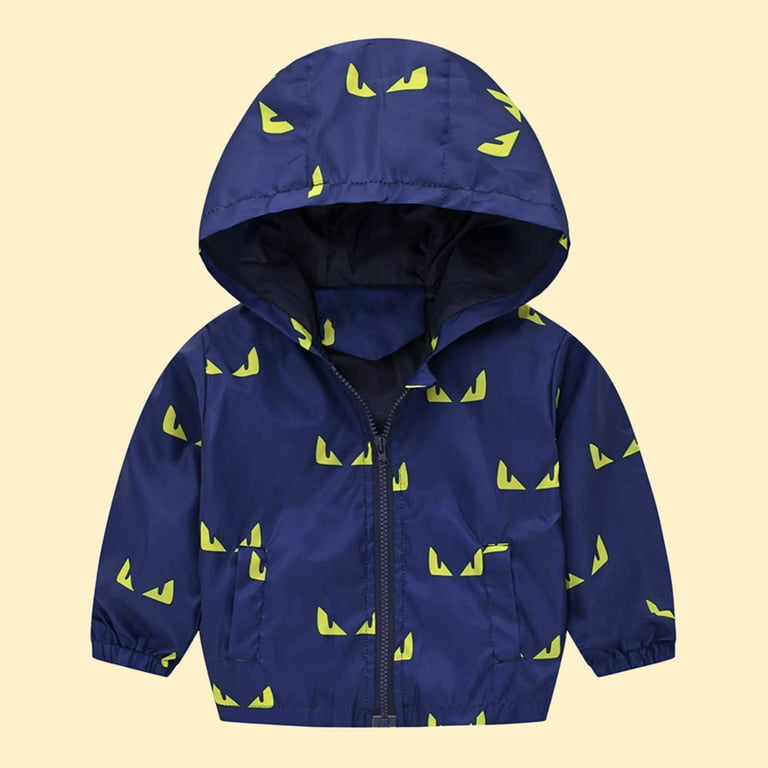 Fanxing Toddler Baby Boy Girl Rain Jacket Cute Cartoon Printed Raincoat Hoodies Rain Coat Full Zip Up Lightweight Jacket Outwear Walmart