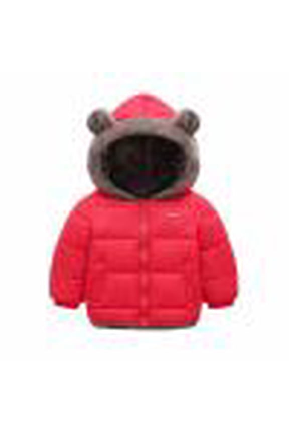 Toddler Kids Quilted Puffer Coat Winter Parka Hooded Jacket for Baby Girls Boys Quilted Coat Outdoor Outerwear Clearance 90,100,110,120,130