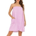 thumbnail image 1 of Fanxing Towel Wrap for Women After Shower, Tube Top Bath Shower Wrap Sauna Spa Bathrobe Towels with Pockets Pink S, 1 of 9