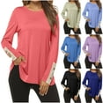 Fanxing Trendy Tops for Women 2025 Fall Tees Shirts Pleated Casual Long