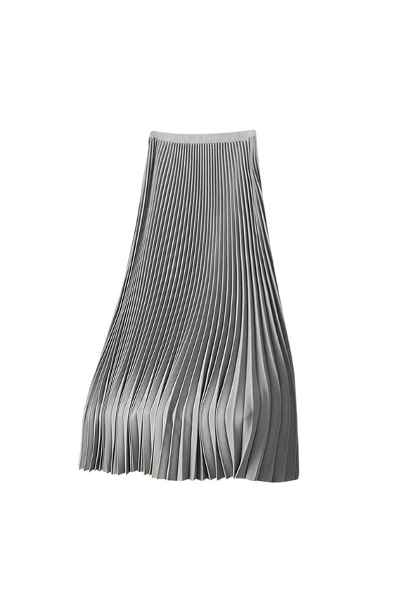 Tulle Skirt for Women Pleated A Line Midi Skirt Elastic High Waist Double Layered Mesh Solid Color Night Out Skirts Gray,XXL Feamale