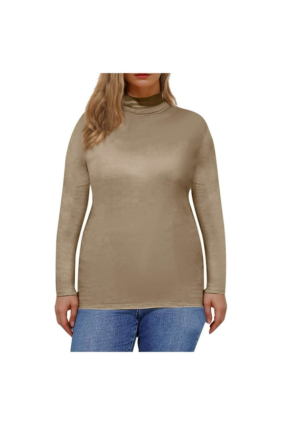 Turtleneck Women Women's Turtleneck Shirts Ribbed Pullover Sweater Underscrub Long Sleeves Tops Lightweight Thermal Underwear Blouse