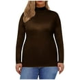 thumbnail image 1 of Fanxing Turtleneck Ladies Plus Size Women's Turtleneck Shirts Ribbed Pullover Sweater Underscrub Long Sleeves Tops Lightweight Thermal Underwear Blouse, 1 of 6