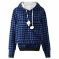 thumbnail image 1 of Fanxing Unisex Big Pouch Hoodie Plaid Long Sleeve Pet Dog Holder Carrier Sweatshirt Hooded Pocket Kangaroo HoodiesBlue,XL, 1 of 9