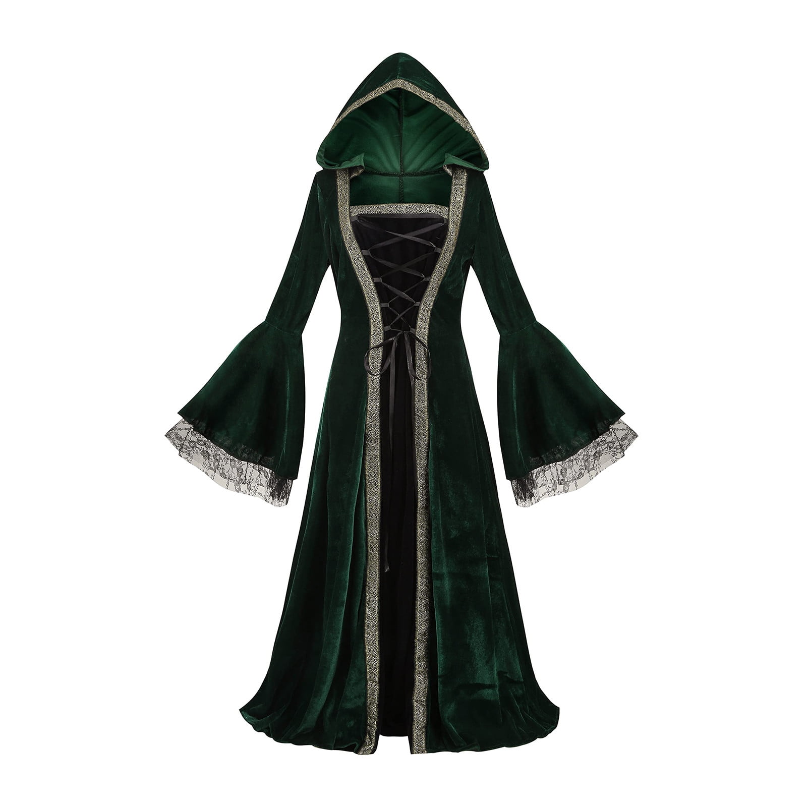 Fanxing Unisex Velvet Renaissance Medieval Cloak Cape for Women Men Maxi Velvet Gothic Capes