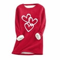 thumbnail image 1 of Fanxing Valentine's Day Gift Plus Size Fleece Lined Thermal Shirts for Women Cute Heart Long Sleeve Thermal Underwear Tops Crewneck Soft Base Layer Cold Weather Ultra Soft Sherpa Blouse, 1 of 2