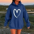 thumbnail image 1 of Fanxing Valentines Hoodie for Women Trendy Love Heart Graphic Sweatshirts Oversized Loose Casual Gift Pullover with Pockets Blue XL, 1 of 4