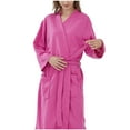 thumbnail image 1 of Fanxing Waffle Knit Robes for Women Lightweight Kimono Bathrobe Couples Homewear Hotel Spa & Lounge Robe Hot Pink XL, 1 of 2