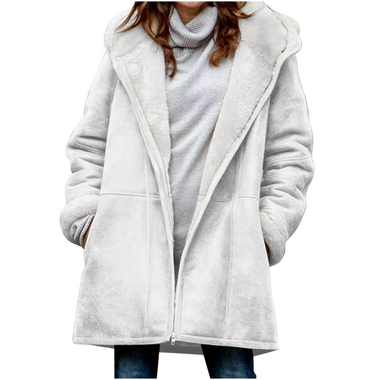 Fanxing Winter Deals Womens Plus Size Suede Leather Coat Winter