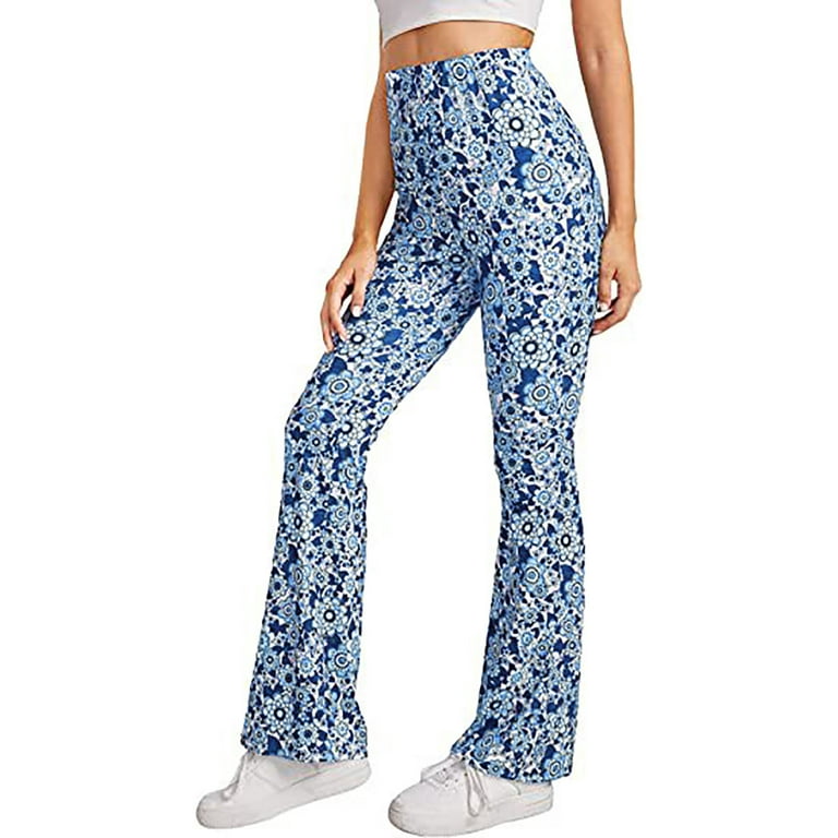 Fanxing Women Bootcut Yoga Pants with Pockets Floral Flare Leggings High  Waisted Yoga Pants Workout Bootleg Pants XS,S,M,L,XL,XXL