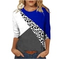 thumbnail image 1 of Fanxing Women Colorblock Tops Summer 3/4 Sleeve Shirt Casual Round Neck T-Shirt Loose Casual Blouse Shirt for Juniors S,M,L,XL,XXL, 1 of 6