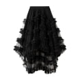 thumbnail image 1 of Fanxing Women Maxi Tulle Layered High Waist Skirt Ruffles Mesh Pleated Skirt Ankle Length Petticoats Wedding Slips Plus Size Free Size, 1 of 5