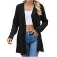 thumbnail image 1 of Fanxing Women Open Front Cardigans Comfort Brushed Knitted Long Cardigan Slim Fit Long Sleeve Jacket Stretch Duster Outerwear Previous Orders History Black,XXL, 1 of 7