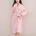 thumbnail image 1 of Fanxing Women Robes Fleece Plush Soft, Fluffy Fuzzy Cozy Warm Bathrobe, Shower Spa House Long Robe for Women Pink Free Size, 1 of 9