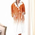 thumbnail image 1 of Fanxing Women Striped Gradient Robes Plush Lined House Thermal Sleepwear Robe Casual Cozy Shaggy Long Bathrobe with Belt Orange M, 1 of 3