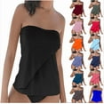thumbnail image 1 of Fanxing Women Tankini Two Pieces Swimsuit Push Up Tummy Control Two Pieces Tummy Control Bathing Suits Swimwear Tankini Tops & Bottoms Hot Pink,L, 1 of 7