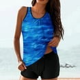 thumbnail image 1 of Fanxing Women Tankini Two Pieces Swimsuit Push Up Tummy Control Two Pieces Tummy Control Bathing Suits Swimwear Tankini Tops Bottoms Multicolor,L, 1 of 6