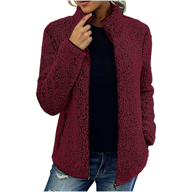 Fanxing Women s 2023 Warm Winter Coats Double Sherpa Fleece Jacket