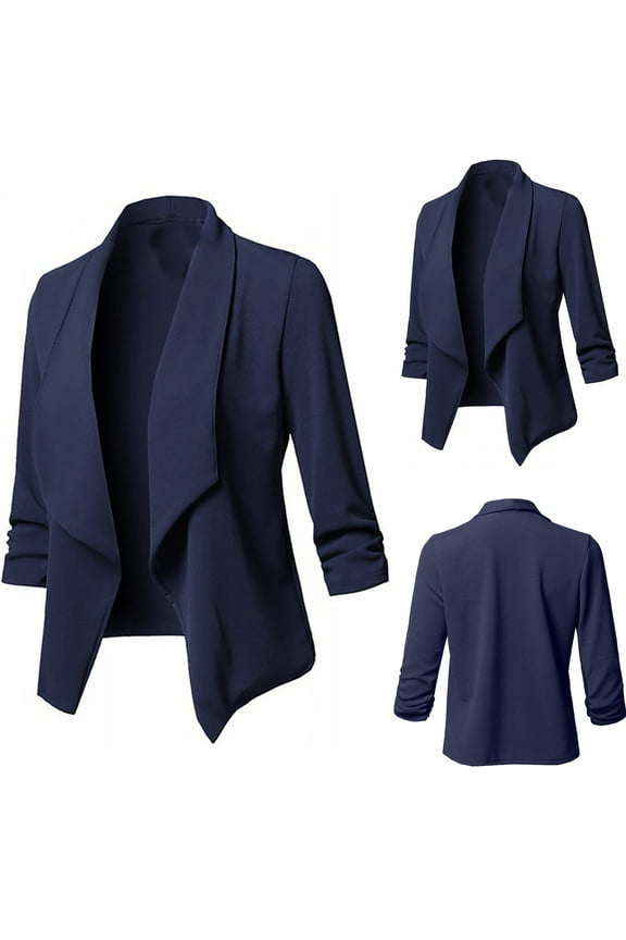 Women's 3/4 Sleeve Cardigan Plus Size Open Front Shrugs Drapped Cropped Jacket Lightweight Duster Coat Clearance S/M/L/XL/2XL/3XL/4XL/5XL