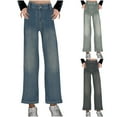 thumbnail image 1 of Fanxing Women's Denim Pants Straigh Leg Jeans Casual High Waisted Bottoms, 1 of 6