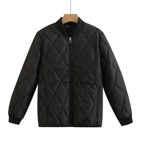 Fanxing Women's Diamond Quilted Jackets Plus Size Lightweight Casual Bomber Jacket Full Zip Warm Winter Coats with Pockets 3XL