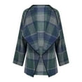 thumbnail image 1 of Fanxing Women's Fall Plaid Coats Brushed Shacket Jackets Flowy Cardigans Outwear Lightweight Cozy Lapel Tops Vacation Green,XXL, 1 of 4