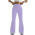 thumbnail image 1 of Fanxing Women's Flare Leggings Skinny Stretch Bootcut Bell Bottom High Waisted Tummy Control Yoga Pants Purple S, 1 of 4
