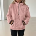 thumbnail image 1 of Fanxing Women's Half Zip Fuzzy Pullover Sherpa Fleece Lined Sweatshirts Winter Thermal Warm Tops Outwear 2025 with Pocket Pink XL, 1 of 4