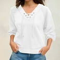 thumbnail image 1 of Fanxing Women's Lace-up Hooded Sweatshirt Fall Long Sleeve Loose Comfy Pullover Tunic Tops White M, 1 of 9