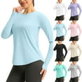 thumbnail image 1 of Fanxing Women's Long Sleeve Lightweight Sun Shirts for Hiking Fishing Swim UPF 50+ SPF Rash Guard Mint Green,S, 1 of 9