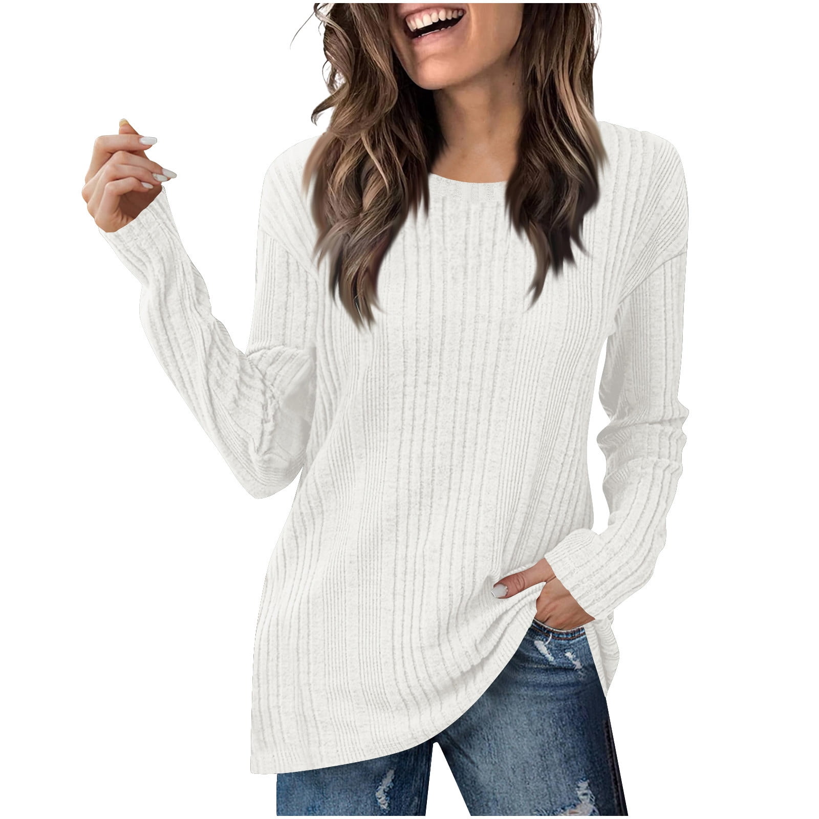 Ladies' Solid Stretch Twill Blouse - White