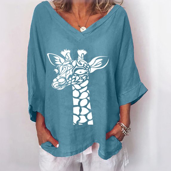 Fanxing Women's Plus Size V Neck T Shirts Summer Half Sleeve Oversized Tees Casual Loose Fit Tunic Tops for Ladies S,M,L,XL,XXL,XXXL,XXXXL