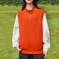 thumbnail image 1 of Fanxing Women's Polar Fleece Vest, Stand Collar Sleeveless Sherpa Jacket Lightweight Zip Up Travel Warm Gilet Orange 3XL, 1 of 9