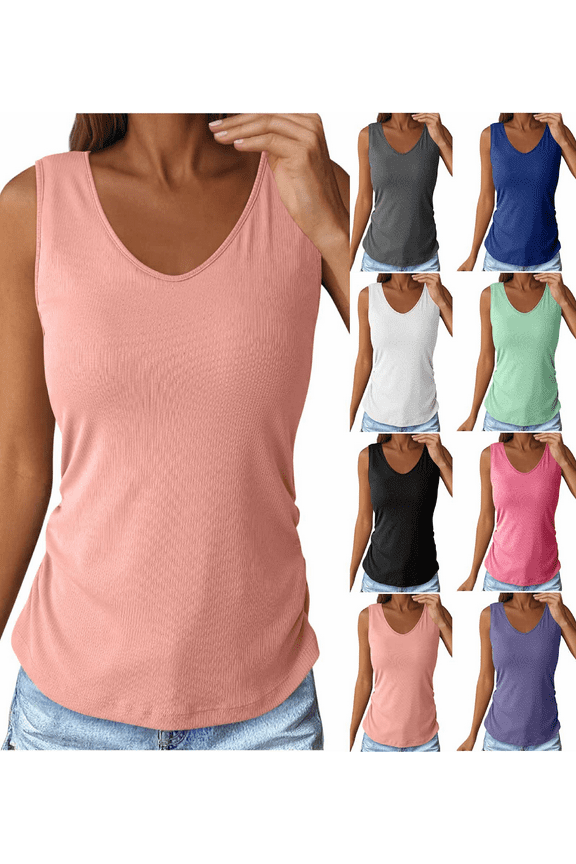Women's Shelf Bra Camisole Tops 2025 Summer Cami Tank Knitted Undershirts Blue,L