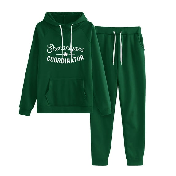 Fanxing Women's Two Piece Oversized St Patrick Sweatsuits Outfits Long Sleeve Pullover Tops & Pants Tracksuit Lounge Sets