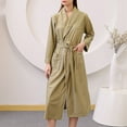 thumbnail image 1 of Fanxing Women's Waffle Robes Lightweight Loose Kimono Pajamas Bathrobe Long Sleeve Soft Spa Shower Nightgowns with Pockets Green 3XL, 1 of 4