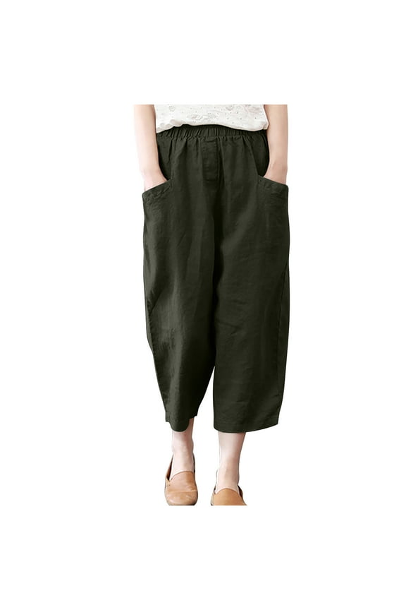 Women's Wide Leg Pants Summer Fashion 2025 Hippie Boho Gypsy Baggy Pant Plus Size Comfy Palazzo Capris With Pockets