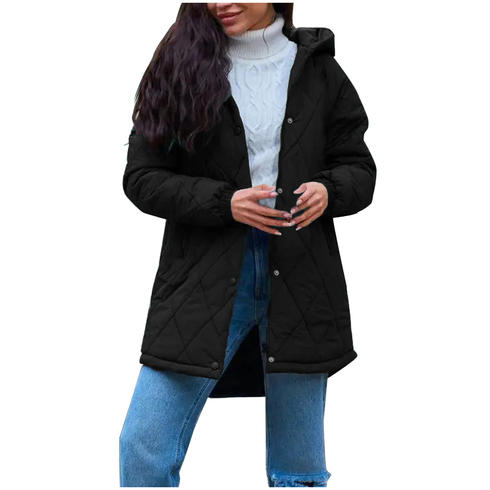 Fanxing Women's Winter Puffer Jacket Warm Coat with Hood Long Sleeve