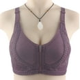 thumbnail image 1 of Fanxing Women's Zip Front Sports Bra, Wireless Breathable Closure Underwear for Active Running Gym Workout Yoga High Impact Bras Up To 50% Off Purple,50, 1 of 7