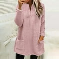 thumbnail image 1 of Fanxing Womens 2025 Fashion Fuzzy Warm Casual Loose Hooded Sweatshirt Hoodies with Pockets Outerwear Pink,XXL, 1 of 5